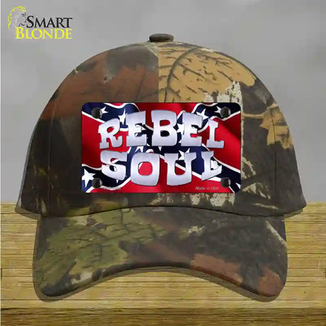 Rebel Soul Novelty License Plate Hat Cotton / Camoflauge