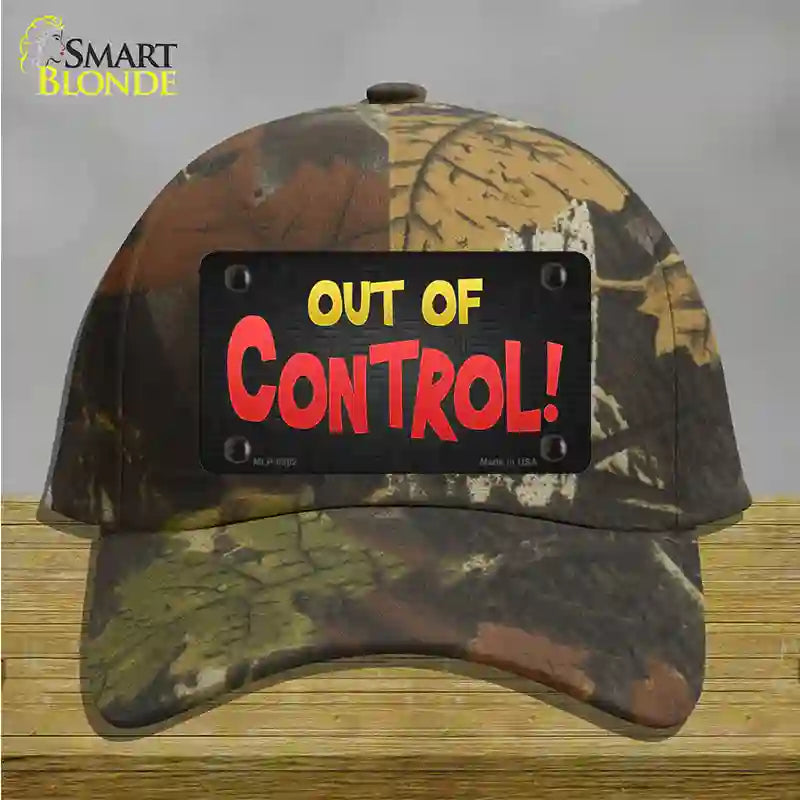 Out Of Control Novelty License Plate Hat Cotton / Camoflauge