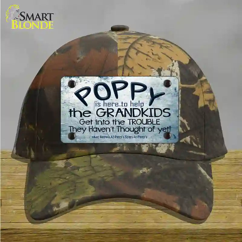 Poppy Is Here To Help Novelty License Plate Hat Cotton / Camoflauge