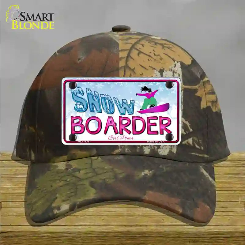 Snow Boarder Girl Novelty License Plate Hat Cotton / Camoflauge