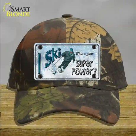 I Ski What's Your Super Power Male Novelty License Plate Hat Cotton / Camoflauge