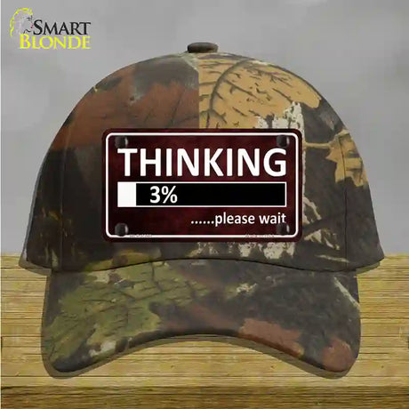 Thinking Please Wait Novelty License Plate Hat Cotton / Camoflauge