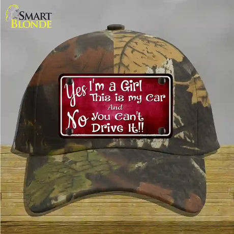 Yes Im A Girl Novelty License Plate Hat Cotton / Camoflauge