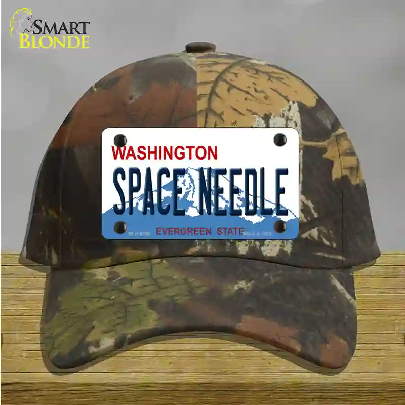 Space Needle Washington Novelty License Plate Hat Cotton / Camoflauge