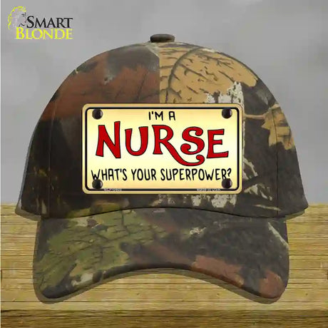 Im A Nurse Tan Novelty License Plate Hat Cotton / Camoflauge