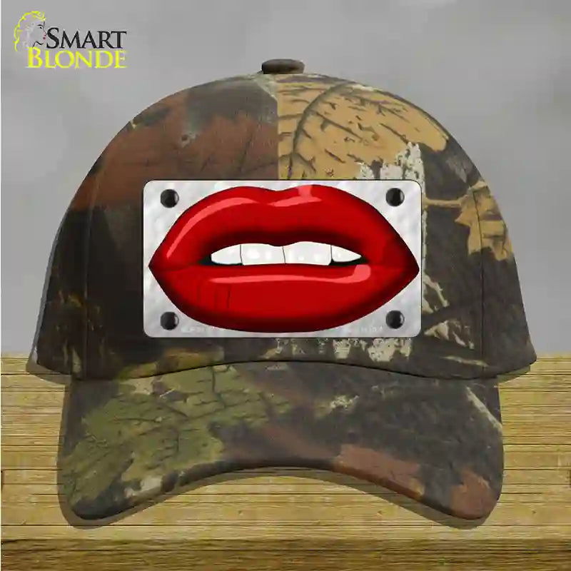 Red Lips Novelty License Plate Hat Cotton / Camoflauge