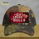 This Girl Loves Her Bulls Novelty License Plate Hat Cotton / Camoflauge