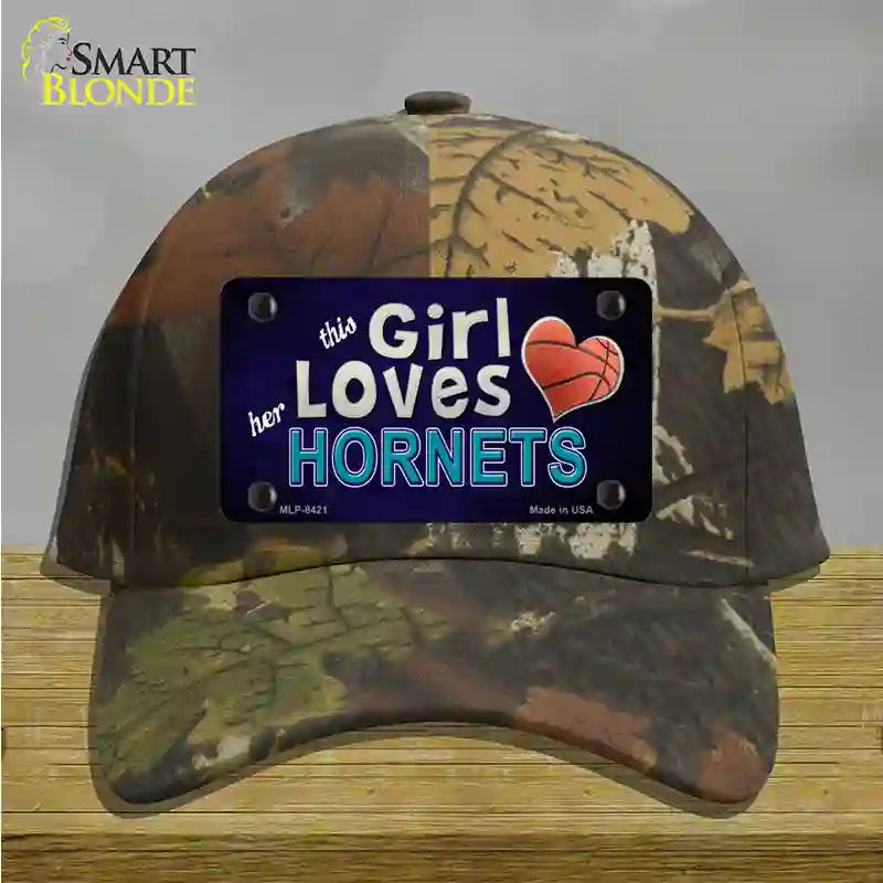 This Girl Loves Her Hornets Novelty License Plate Hat Cotton / Camoflauge