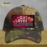 This Girl Loves Her Clippers Novelty License Plate Hat Cotton / Camoflauge