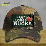 This Girl Loves Her Bucks Novelty License Plate Hat Cotton / Camoflauge