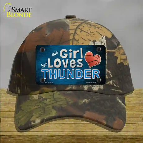 This Girl Loves Her Thunder Novelty License Plate Hat Cotton / Camoflauge