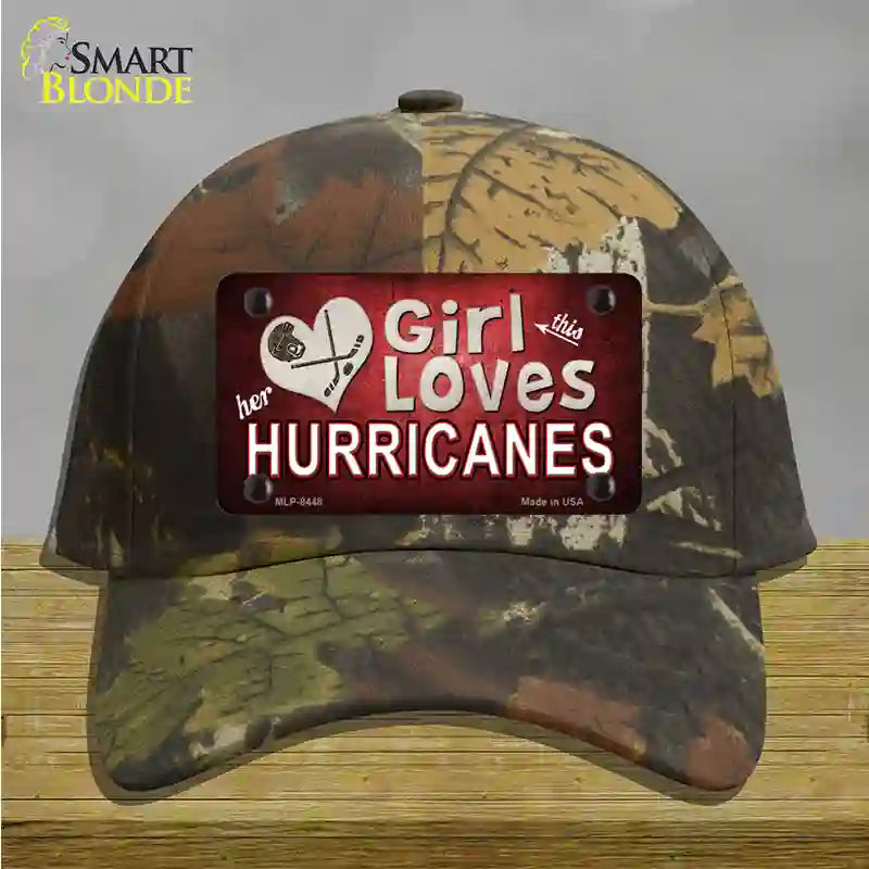 This Girl Loves Her Hurricanes Novelty License Plate Hat Cotton / Camoflauge