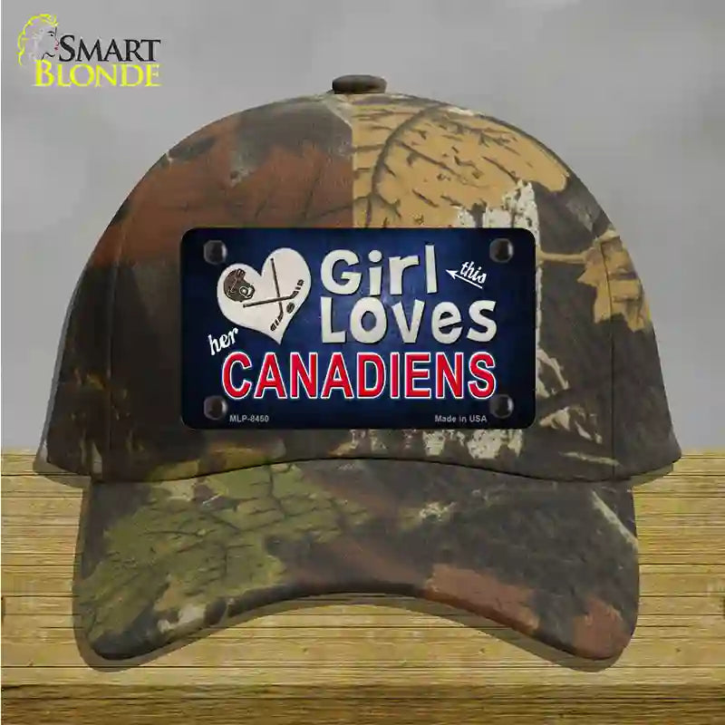 This Girl Loves Her Canadiens Novelty License Plate Hat Cotton / Camoflauge