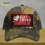 This Girl Loves Her Devils Novelty License Plate Hat Cotton / Camoflauge