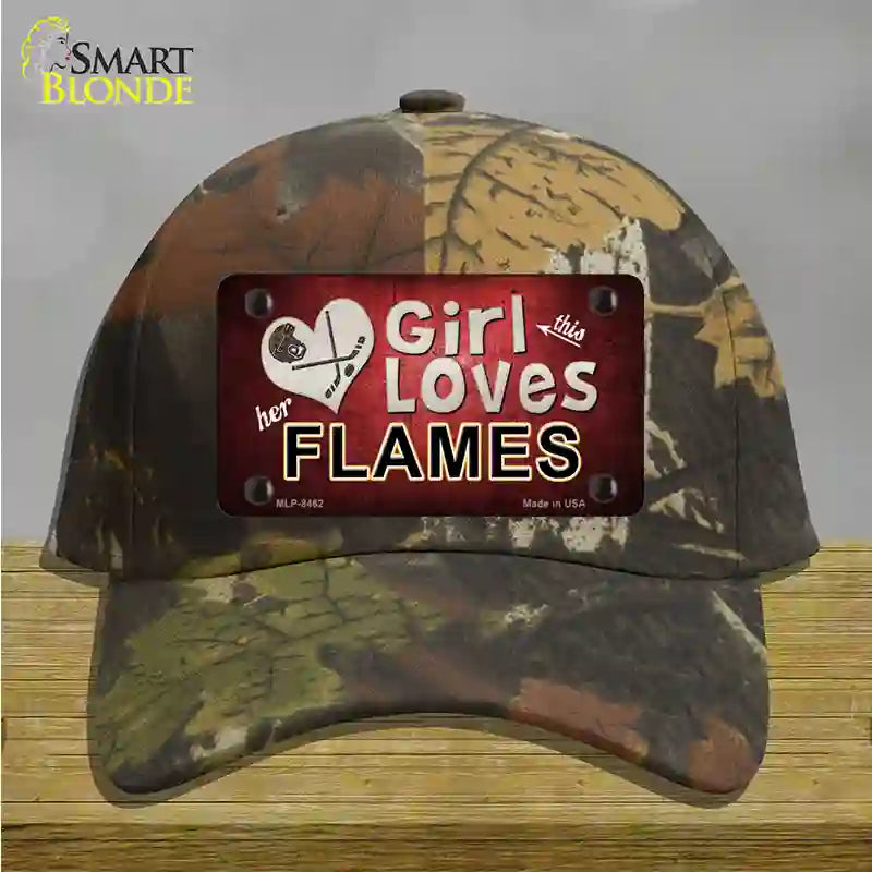 This Girl Loves Her Flames Novelty License Plate Hat Cotton / Camoflauge