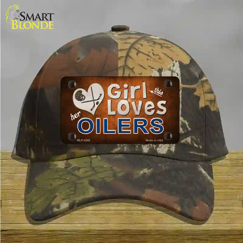 This Girl Loves Her Oilers Novelty License Plate Hat Cotton / Camoflauge