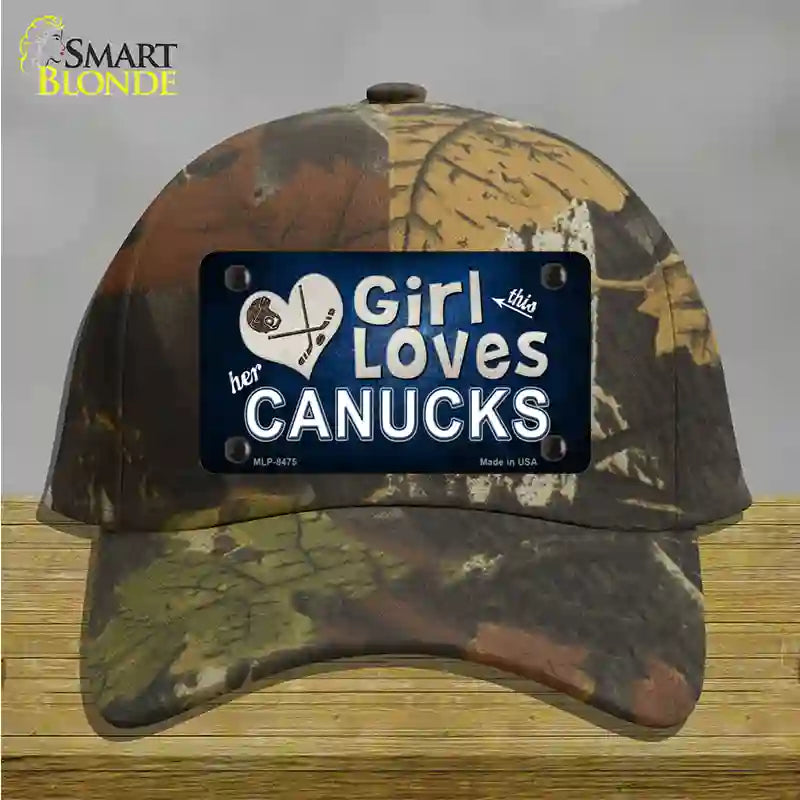 This Girl Loves Her Canucks Novelty License Plate Hat Cotton / Camoflauge