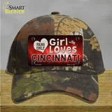 This Girl Loves Cincinnati Novelty License Plate Hat Cotton / Camoflauge