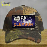 This Girl Loves Clemson Novelty License Plate Hat Cotton / Camoflauge