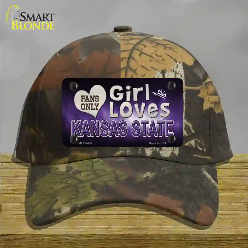 This Girl Loves Kansas State Novelty License Plate Hat Cotton / Camoflauge