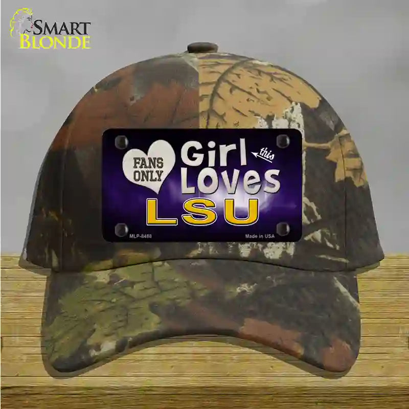 This Girl Loves LSU Novelty License Plate Hat Cotton / Camoflauge