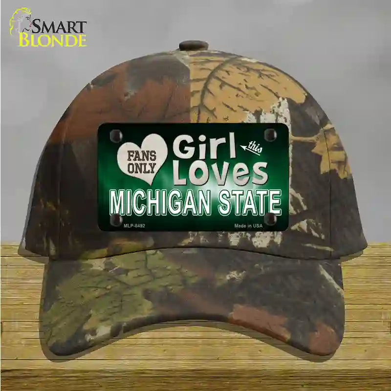 This Girl Loves Michigan State Novelty License Plate Hat Cotton / Camoflauge