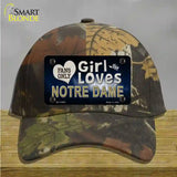 This Girl Loves Notre Dame Novelty License Plate Hat Cotton / Camoflauge