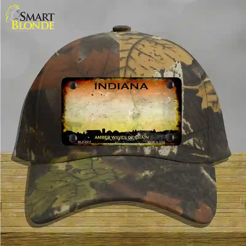 Indiana Rusty State Novelty License Plate Hat Cotton / Camoflauge