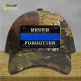 Never Forgotten Thin Blue Line Novelty License Plate Hat Cotton / Camoflauge