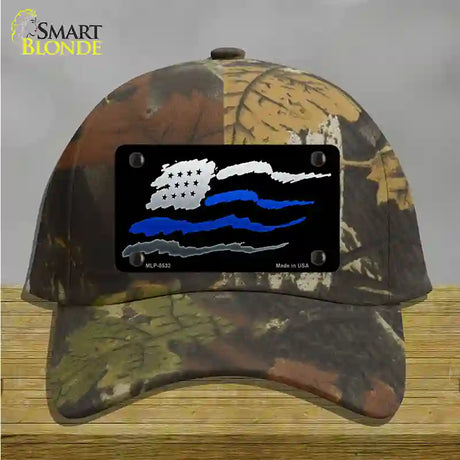 Thin Blue Line Flag Novelty License Plate Hat Cotton / Camoflauge