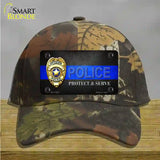 Police Badge Thin Blue Line Novelty License Plate Hat Cotton / Camoflauge