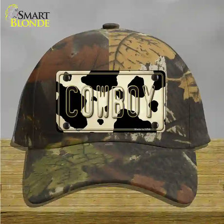 Cowboy Cow Novelty License Plate Hat Cotton / Camoflauge