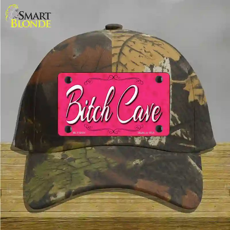 Bitch Cave Novelty License Plate Hat Cotton / Camoflauge