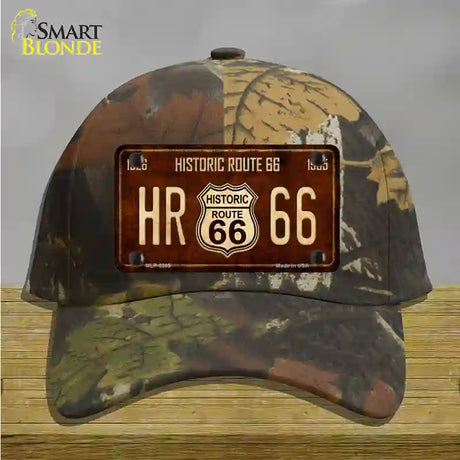 Historic Route 66 Vintage Novelty License Plate Hat Cotton / Camoflauge