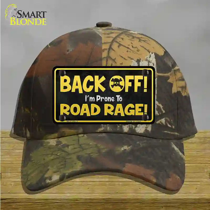 Back Off Road Rage Novelty License Plate Hat Cotton / Camoflauge