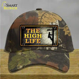 The High Life Novelty License Plate Hat Cotton / Camoflauge