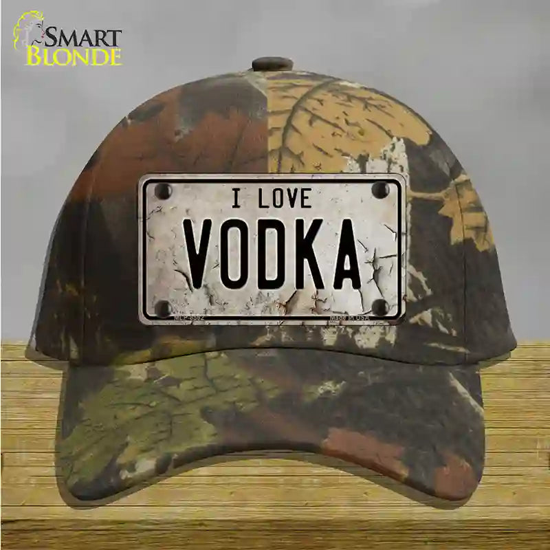 I Love Vodka Novelty License Plate Hat Cotton / Camoflauge