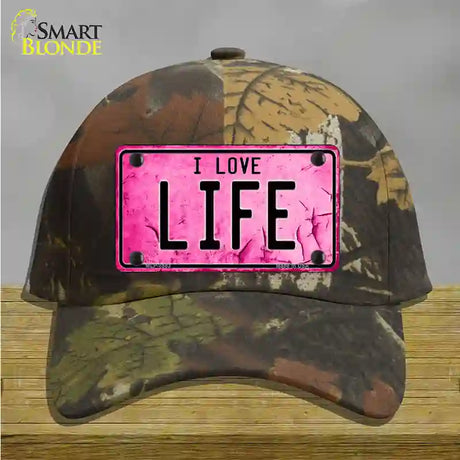 I Love Life Novelty License Plate Hat Cotton / Camoflauge