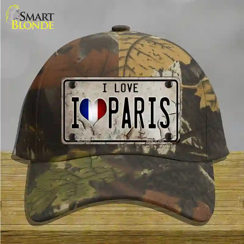 I Love Paris Novelty License Plate Hat Cotton / Camoflauge