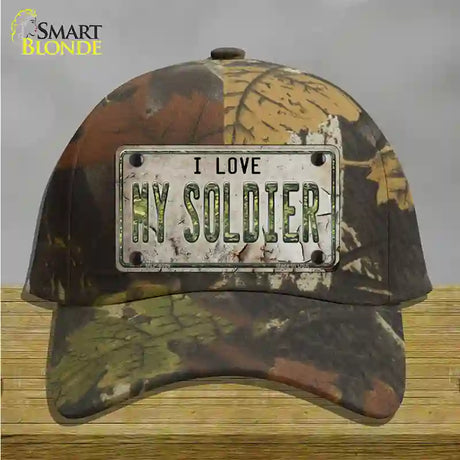 I Love My Solider Novelty License Plate Hat Cotton / Camoflauge