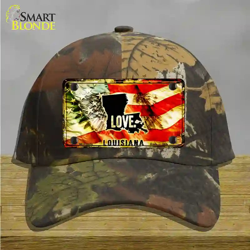 Louisiana Love Novelty License Plate Hat Cotton / Camoflauge