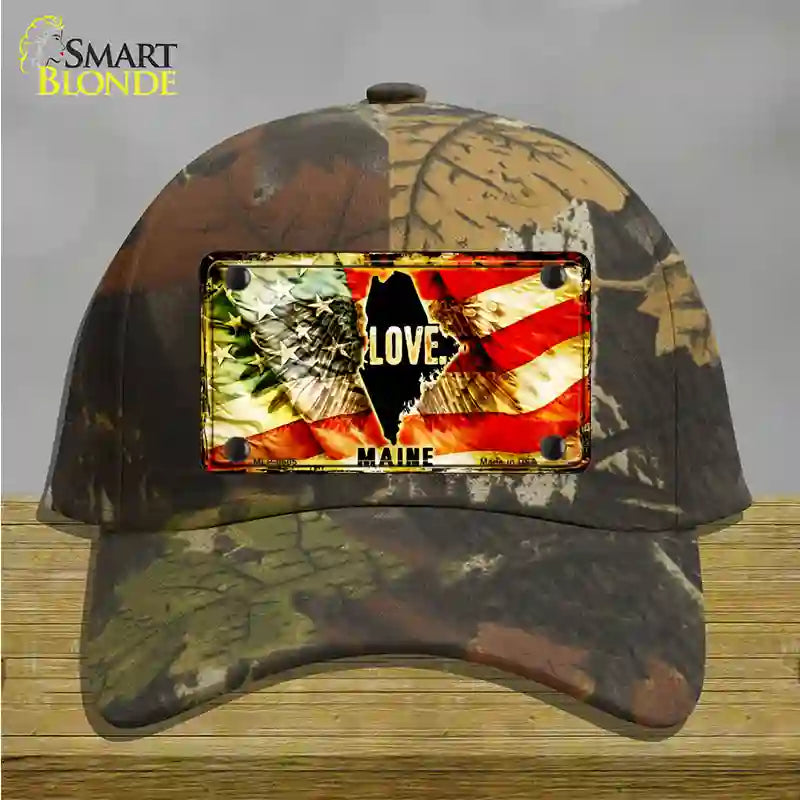 Maine Love Novelty License Plate Hat Cotton / Camoflauge