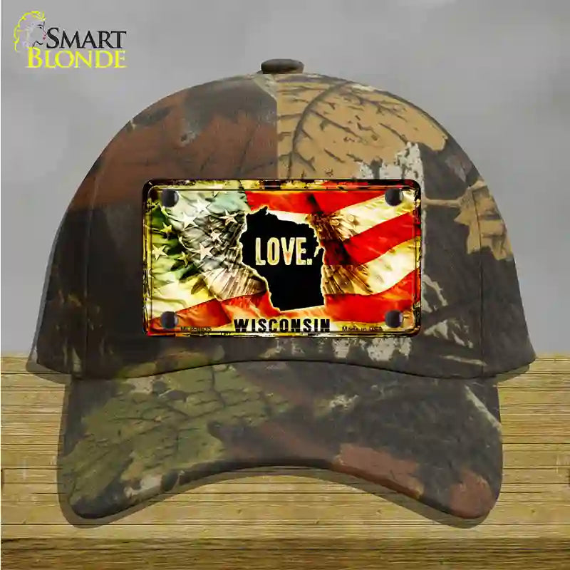 Wisconsin Love Novelty License Plate Hat Cotton / Camoflauge