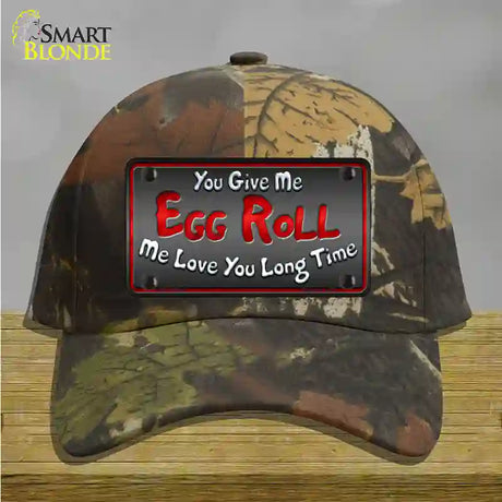 Egg Roll Novelty License Plate Hat Cotton / Camoflauge