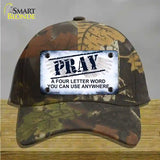 Pray Novelty License Plate Hat Cotton / Camoflauge