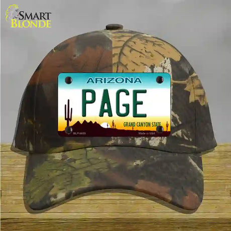 Page Arizona Novelty License Plate Hat Cotton / Camoflauge