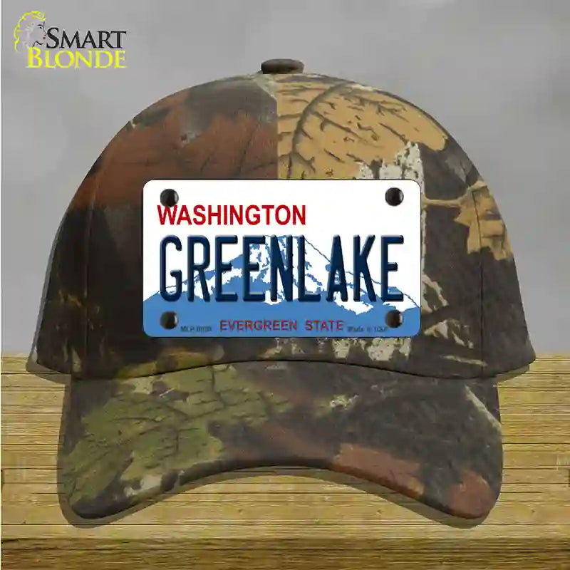 Greenlake Washington Novelty License Plate Hat Cotton / Camoflauge