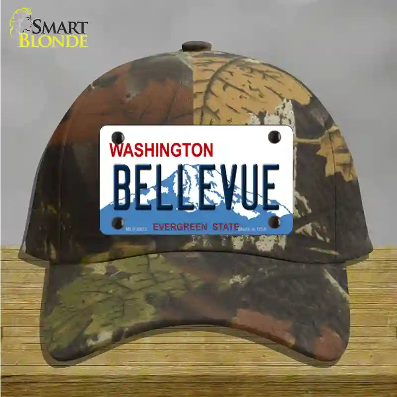 Bellevue Washington Novelty License Plate Hat Cotton / Camoflauge