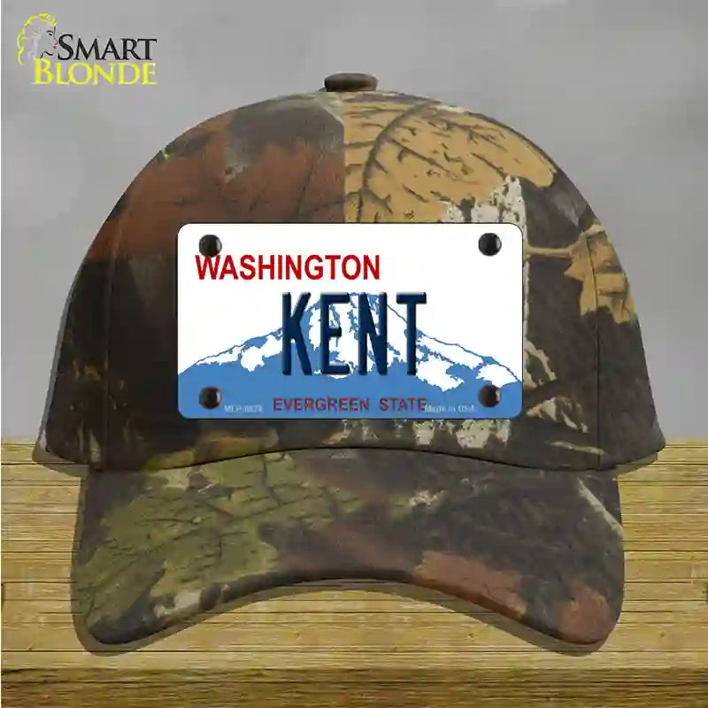 Kent Washington Novelty License Plate Hat Cotton / Camoflauge