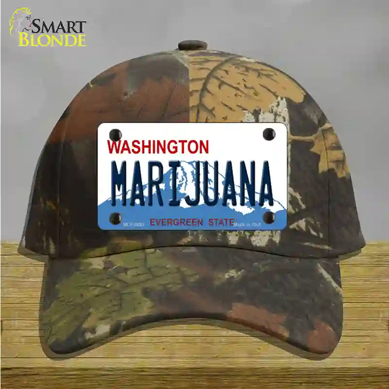 Marijuana Washington Novelty License Plate Hat Cotton / Camoflauge